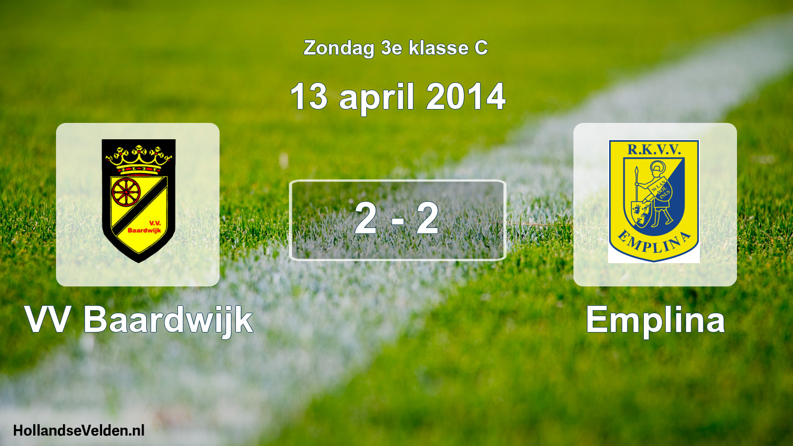 Total number of matches played: VV Baardwijk - Emplina 2 - 2 (13 April 2014)