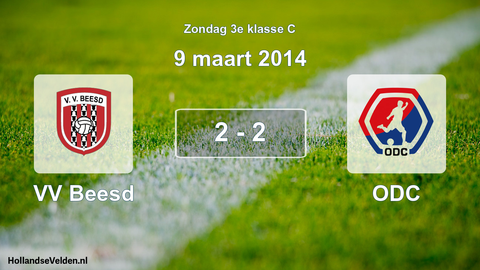 Total number of matches played: VV Beesd - ODC 2 - 2 (9 March 2014)