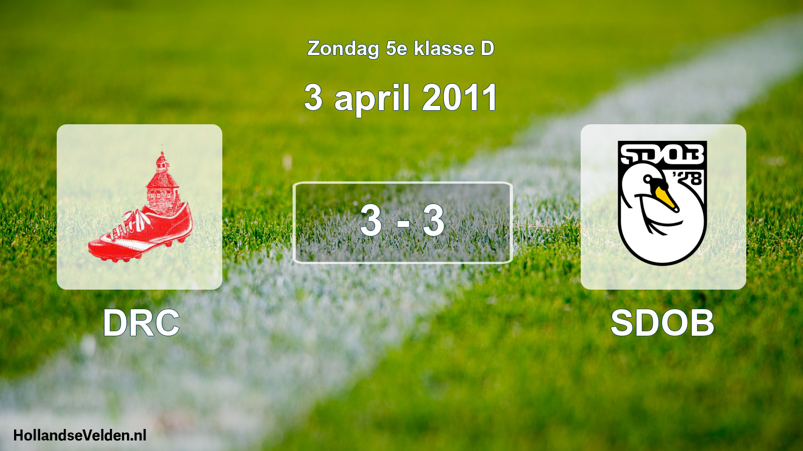 Total number of matches played: DRC - SDOB 3 - 3 (3 April 2011)