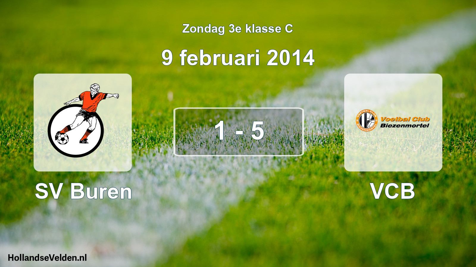 Total number of matches played: SV Buren - VCB 1 - 5 (9 February 2014)