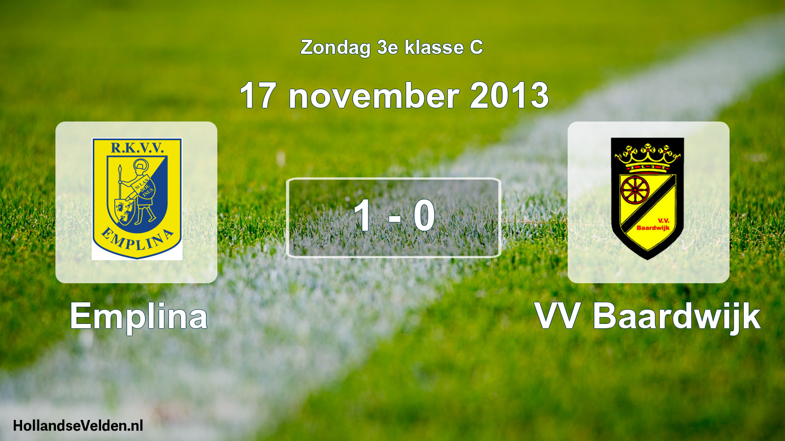 Total number of matches played: Emplina - VV Baardwijk 1 - 0 (17 November 2013)