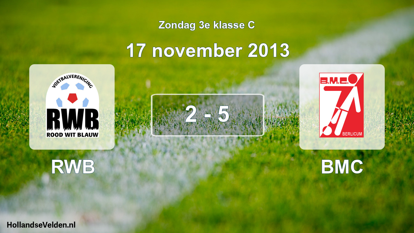 Total number of matches played: RWB - BMC 2 - 5 (17 November 2013)