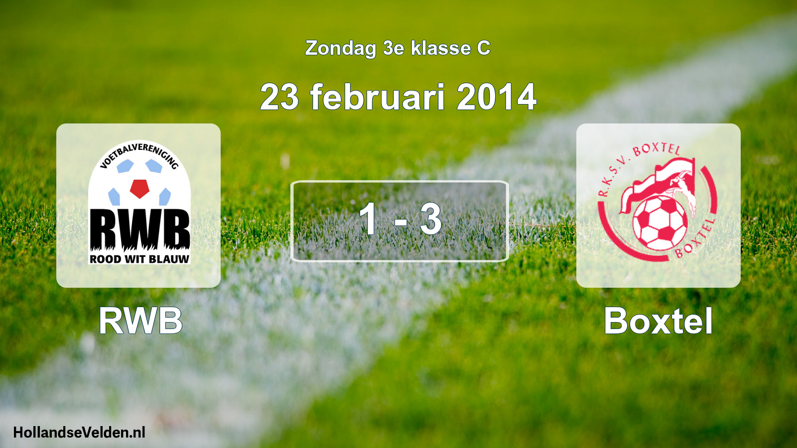 Total number of matches played: RWB - Boxtel 1 - 3 (23 February 2014)