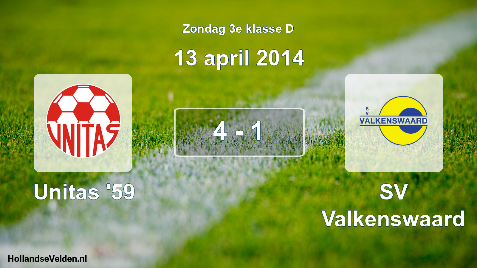 Total number of matches played: Unitas '59 - SV Valkenswaard 4 - 1 (13 April 2014)