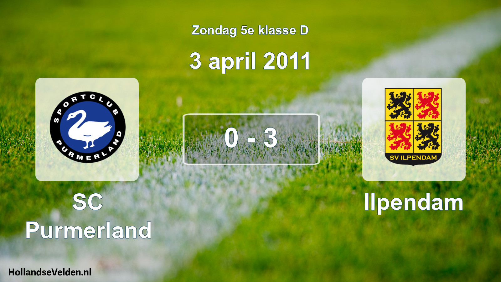 Total number of matches played: SC Purmerland - Ilpendam 0 - 3 (3 April 2011)