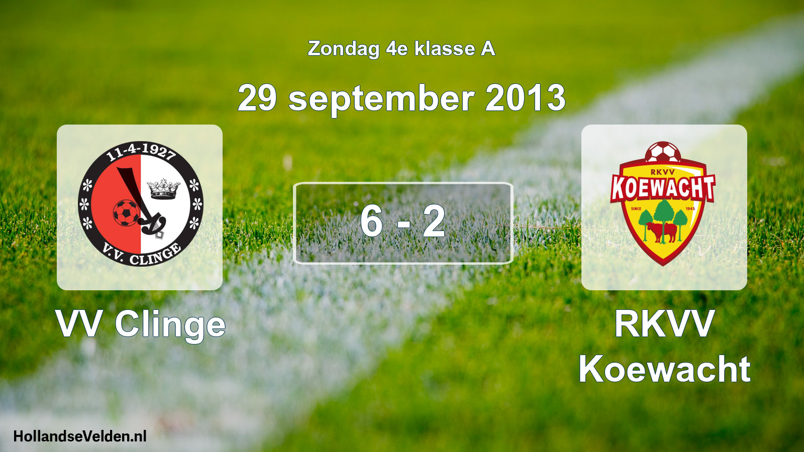 Total number of matches played: VV Clinge - RKVV Koewacht 6 - 2 (29 September 2013)
