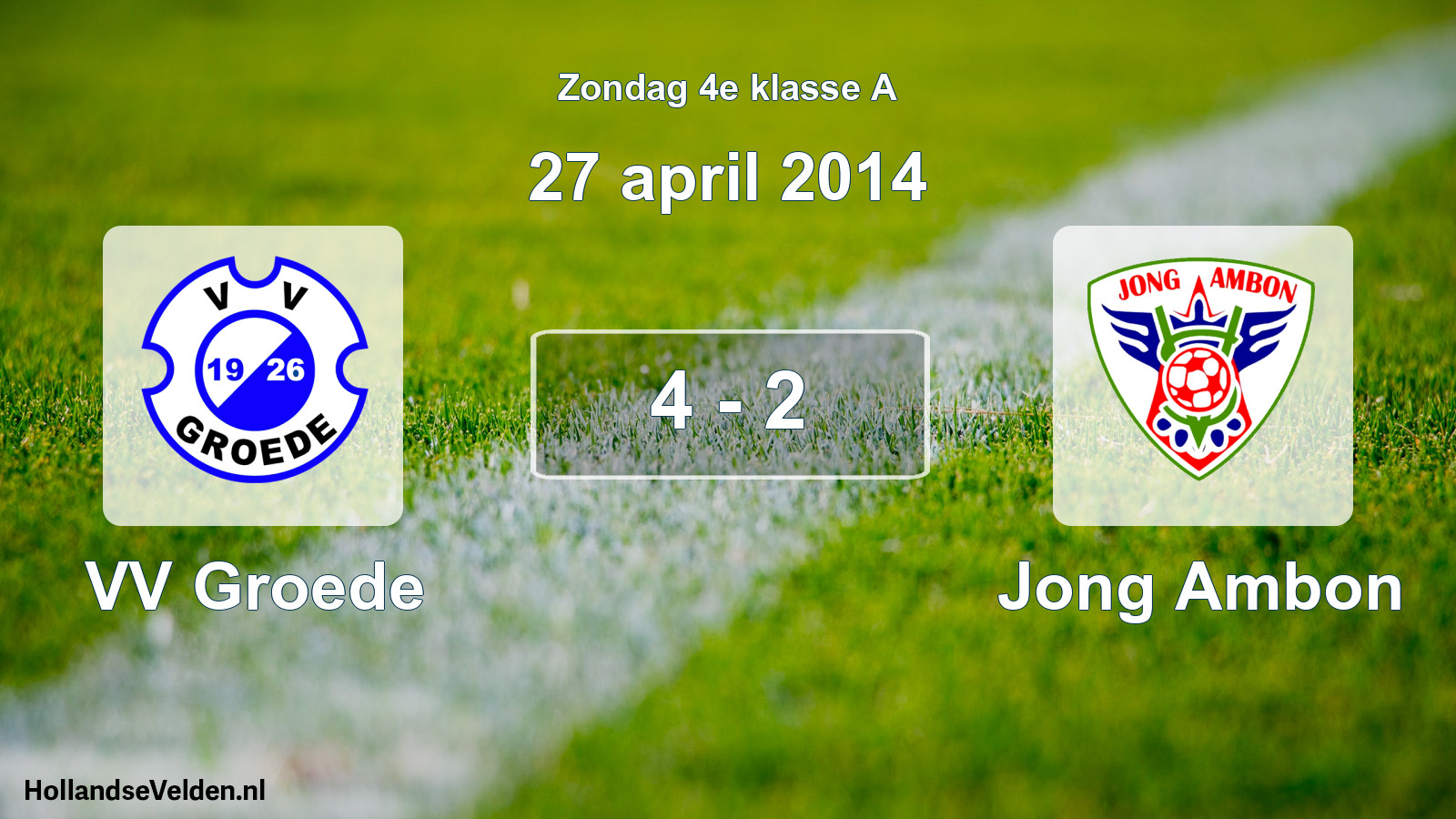 Total number of matches played: VV Groede - Jong Ambon 4 - 2 (27 April 2014)