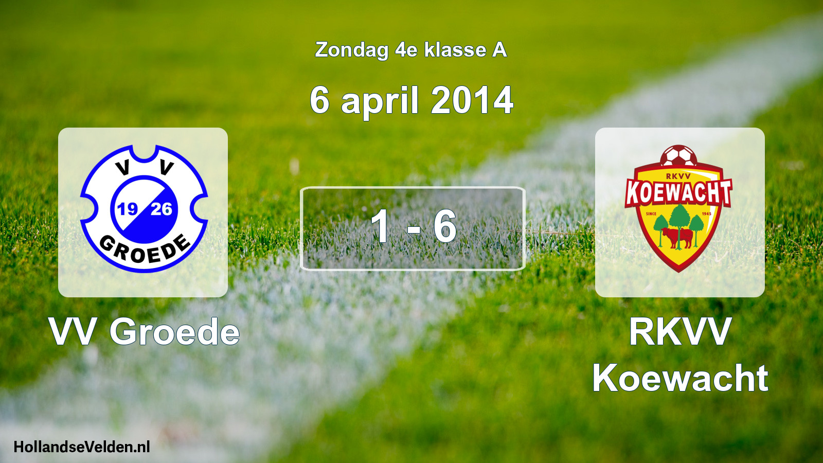 Total number of matches played: VV Groede - RKVV Koewacht 1 - 6 (6 April 2014)