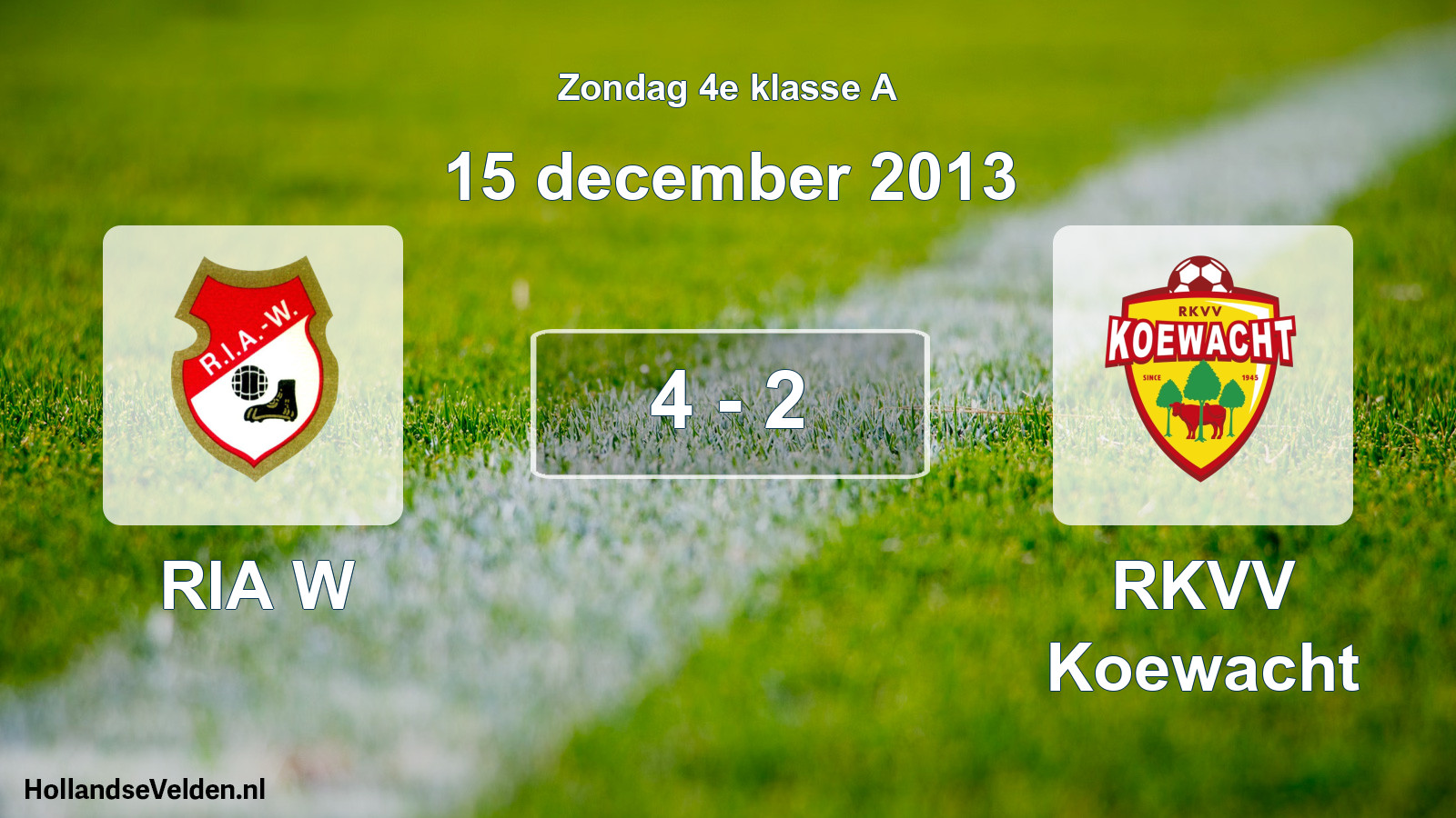 Total number of matches played: RIA W - RKVV Koewacht 4 - 2 (15 December 2013)