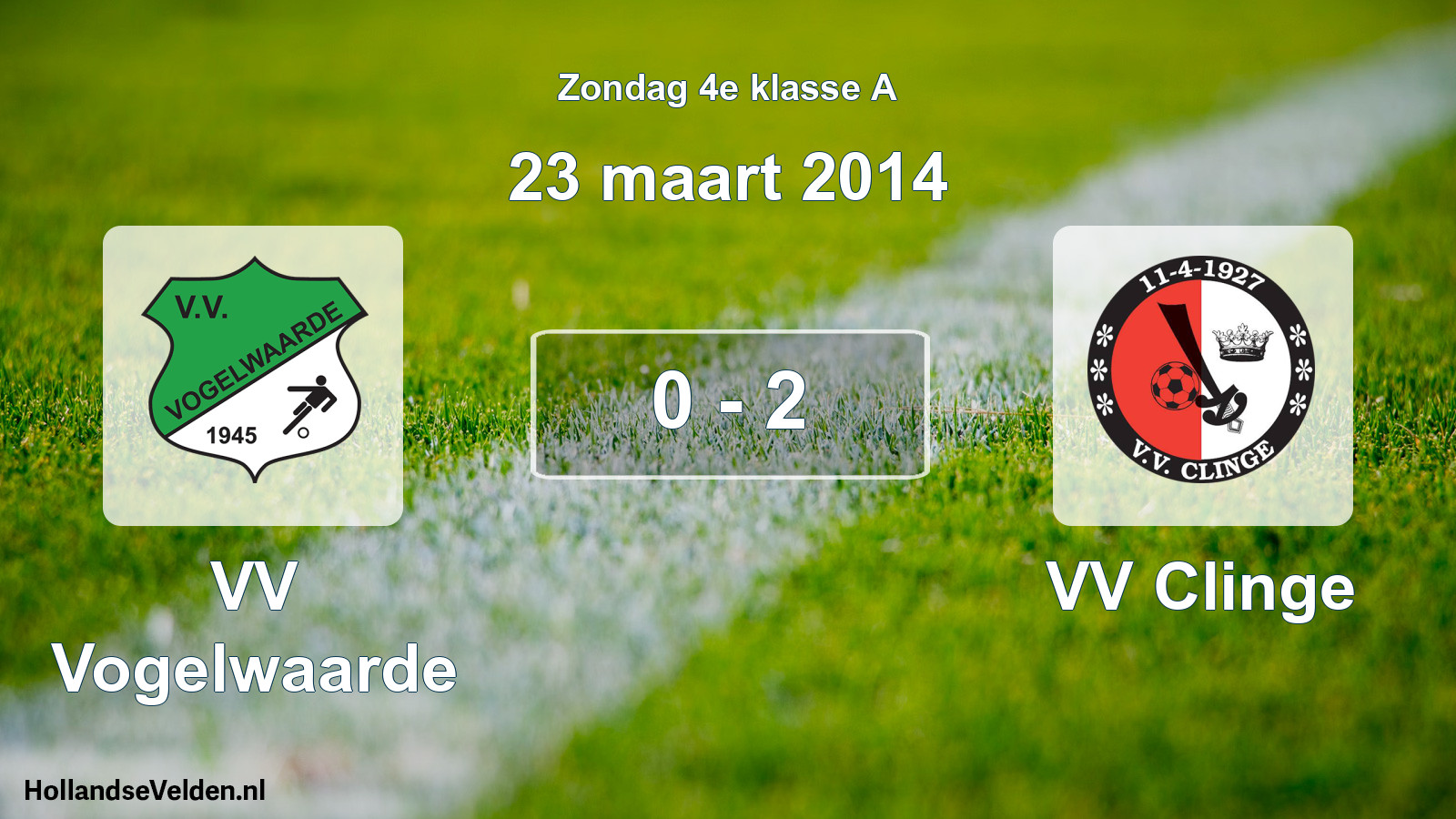 Total number of matches played: VV Vogelwaarde - VV Clinge 0 - 2 (23 March 2014)