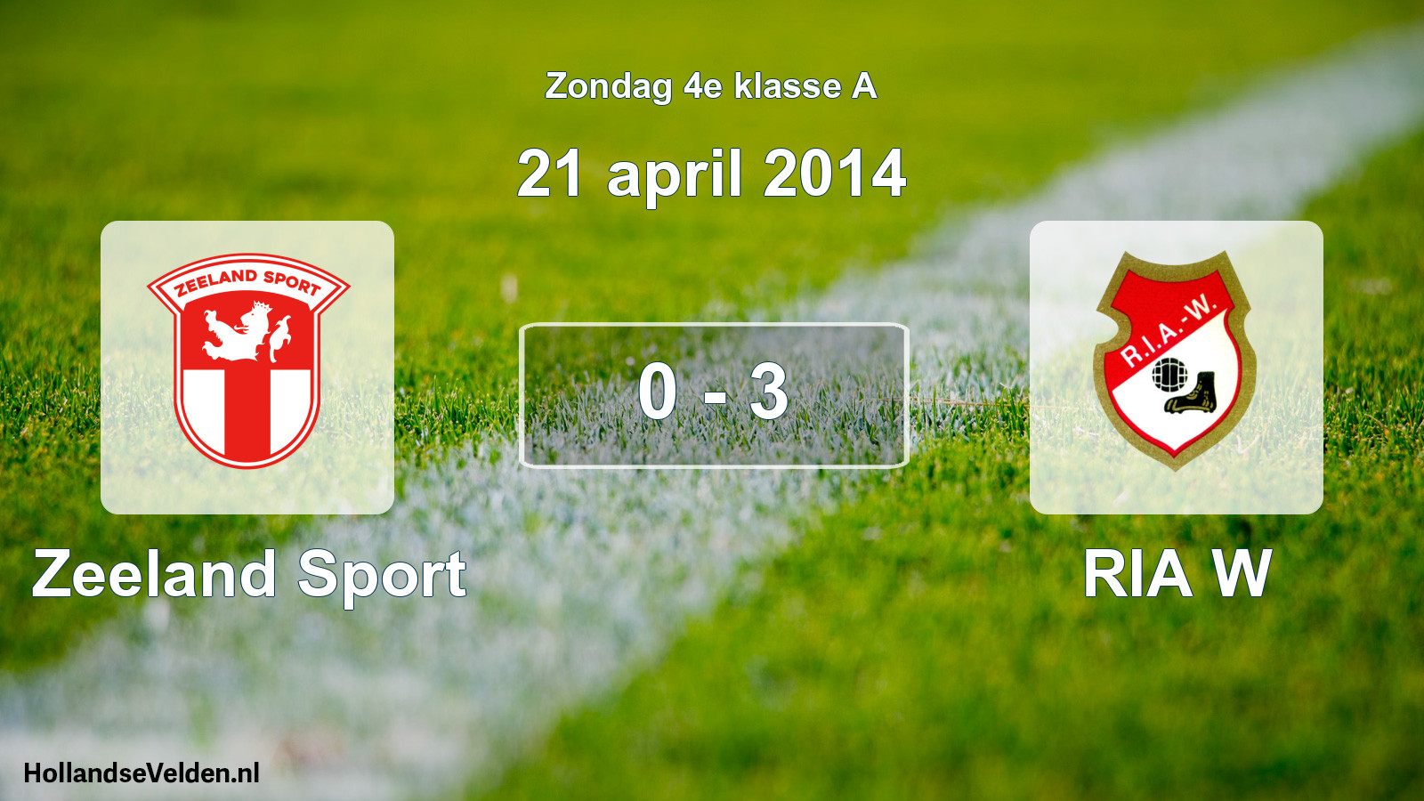 Total number of matches played: Zeeland Sport - RIA W 0 - 3 (21 April 2014)