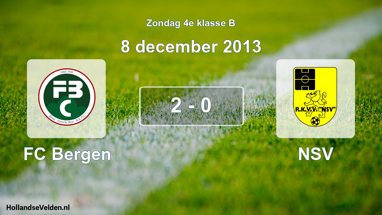 Total number of matches played: FC Bergen - NSV 2 - 0 (8 December 2013)