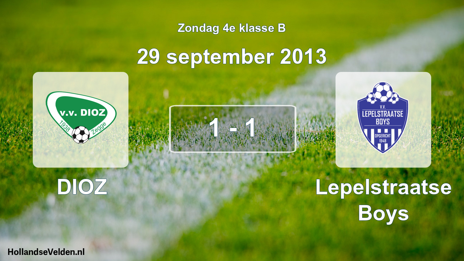 Total number of matches played: DIOZ - Lepelstraatse Boys 1 - 1 (29 September 2013)