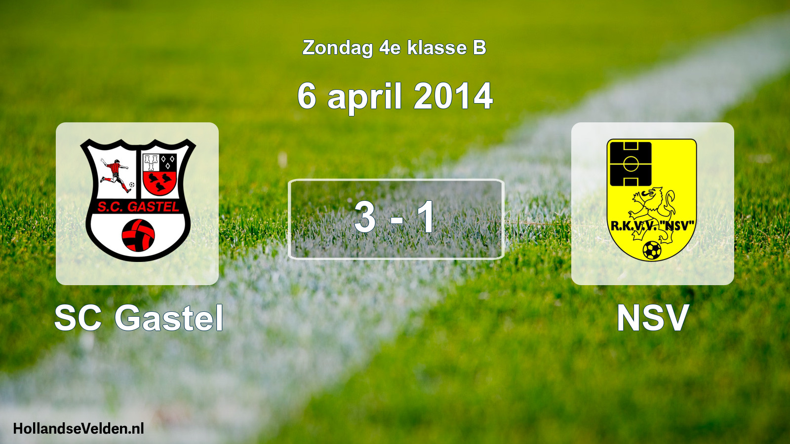 Total number of matches played: SC Gastel - NSV 3 - 1 (6 April 2014)