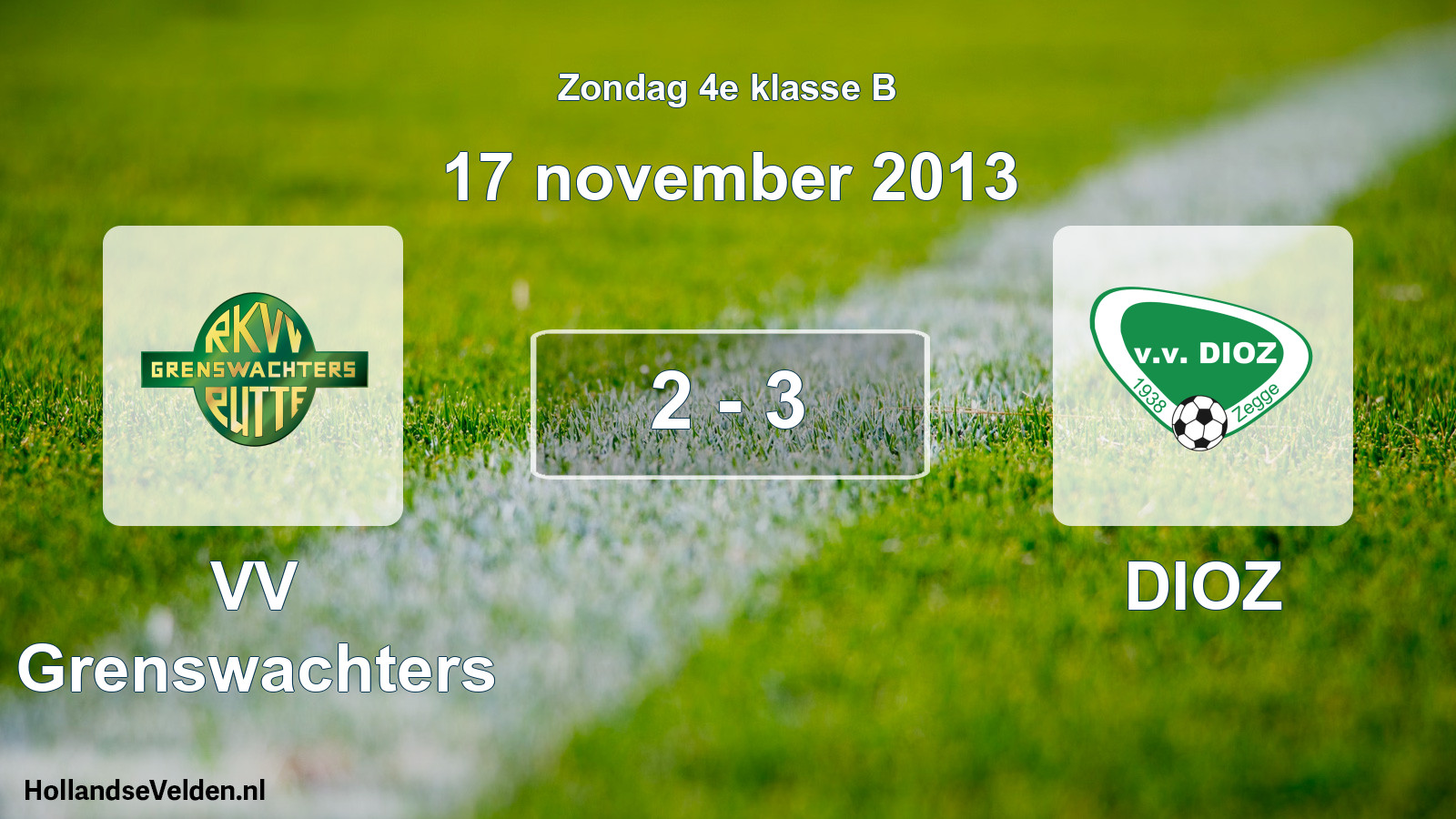 Total number of matches played: VV Grenswachters - DIOZ 2 - 3 (17 November 2013)