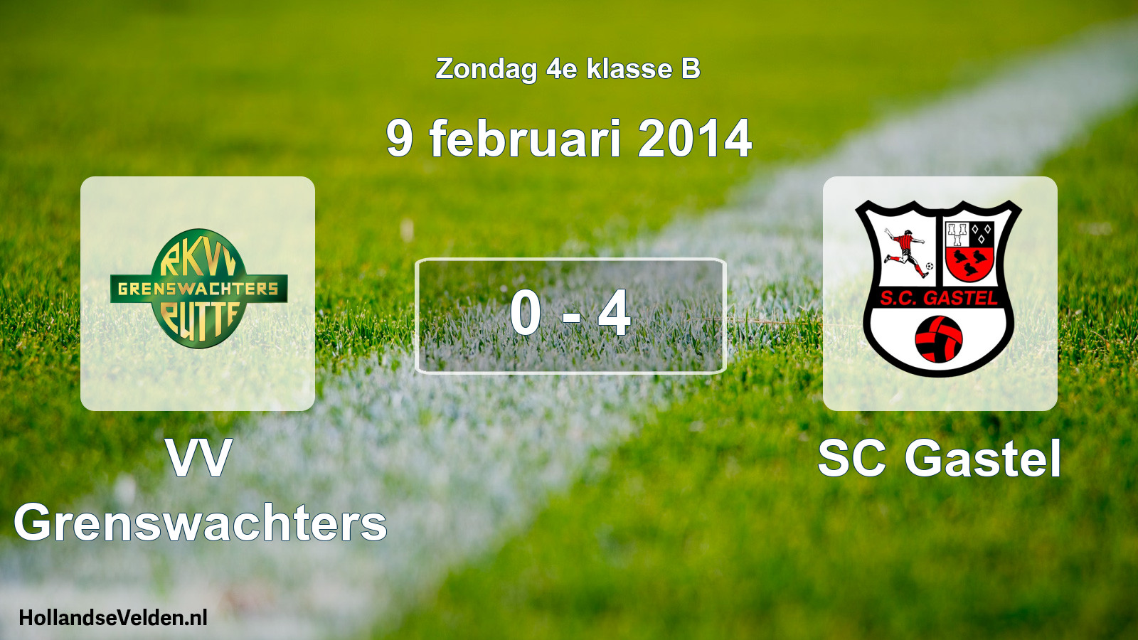 Total number of matches played: VV Grenswachters - SC Gastel 0 - 4 (9 February 2014)