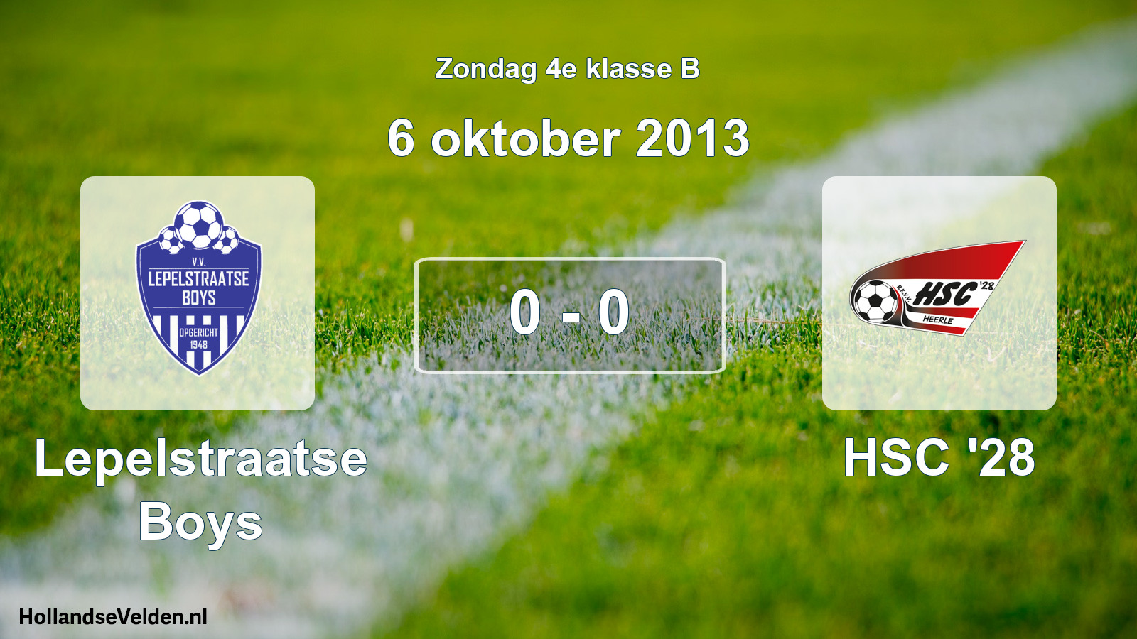 Total number of matches played: Lepelstraatse Boys - HSC '28 0 - 0 (6 October 2013)