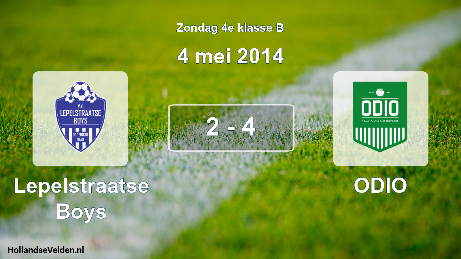 Total number of matches played: Lepelstraatse Boys - ODIO 2 - 4 (4 May 2014)
