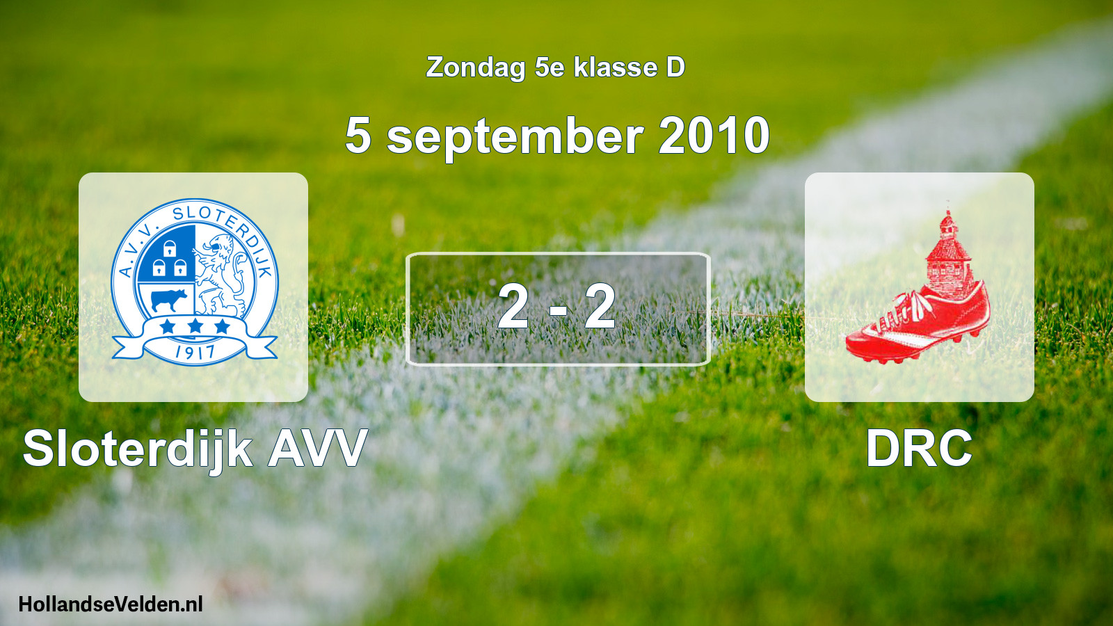 Total number of matches played: Sloterdijk AVV - DRC 2 - 2 (5 September 2010)