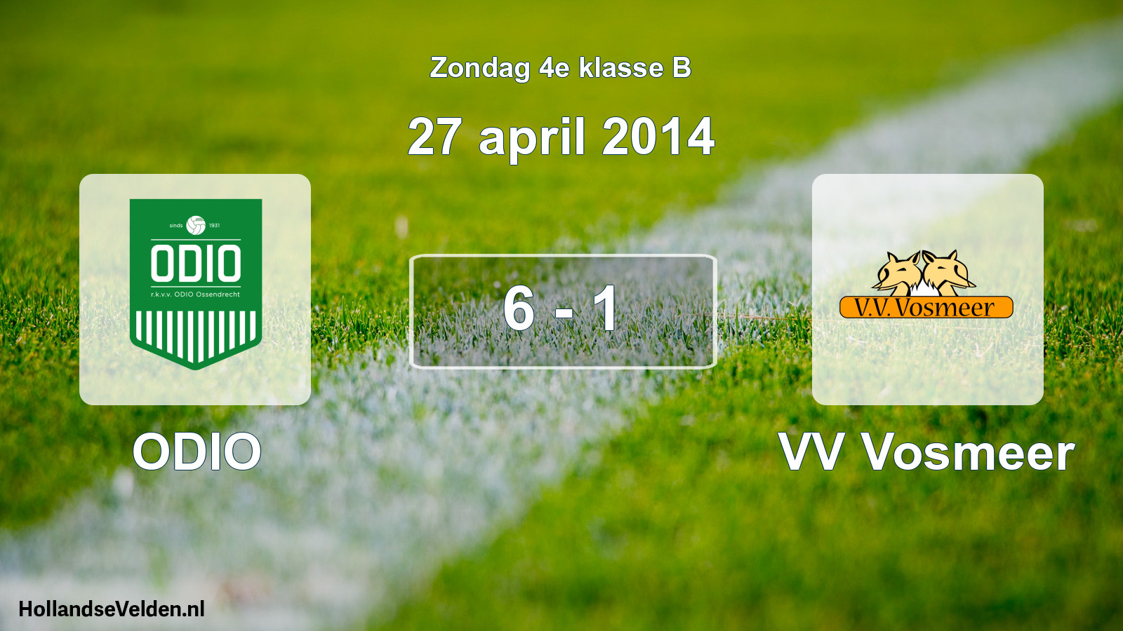 Total number of matches played: ODIO - VV Vosmeer 6 - 1 (27 April 2014)