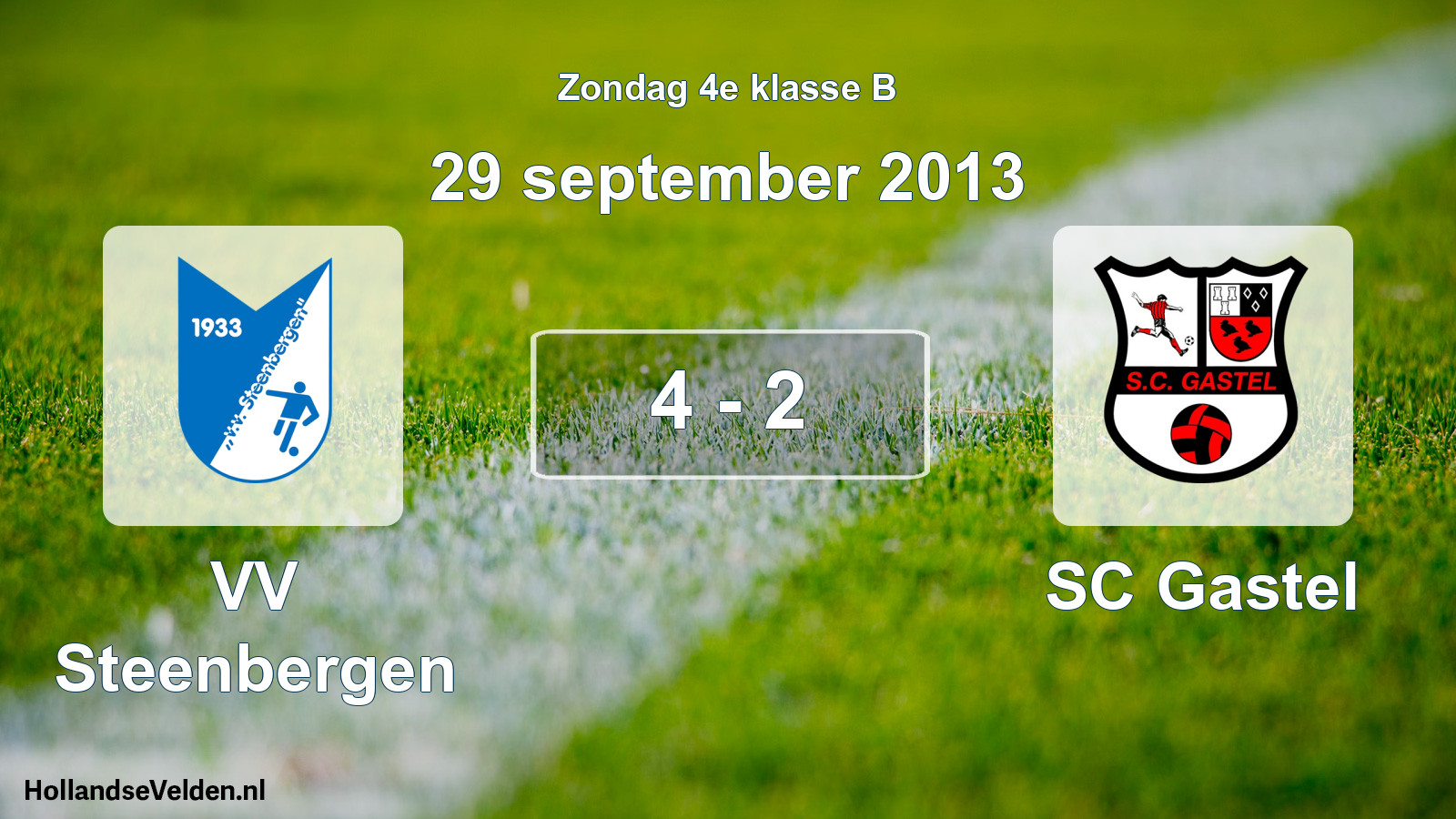 Total number of matches played: VV Steenbergen - SC Gastel 4 - 2 (29 September 2013)