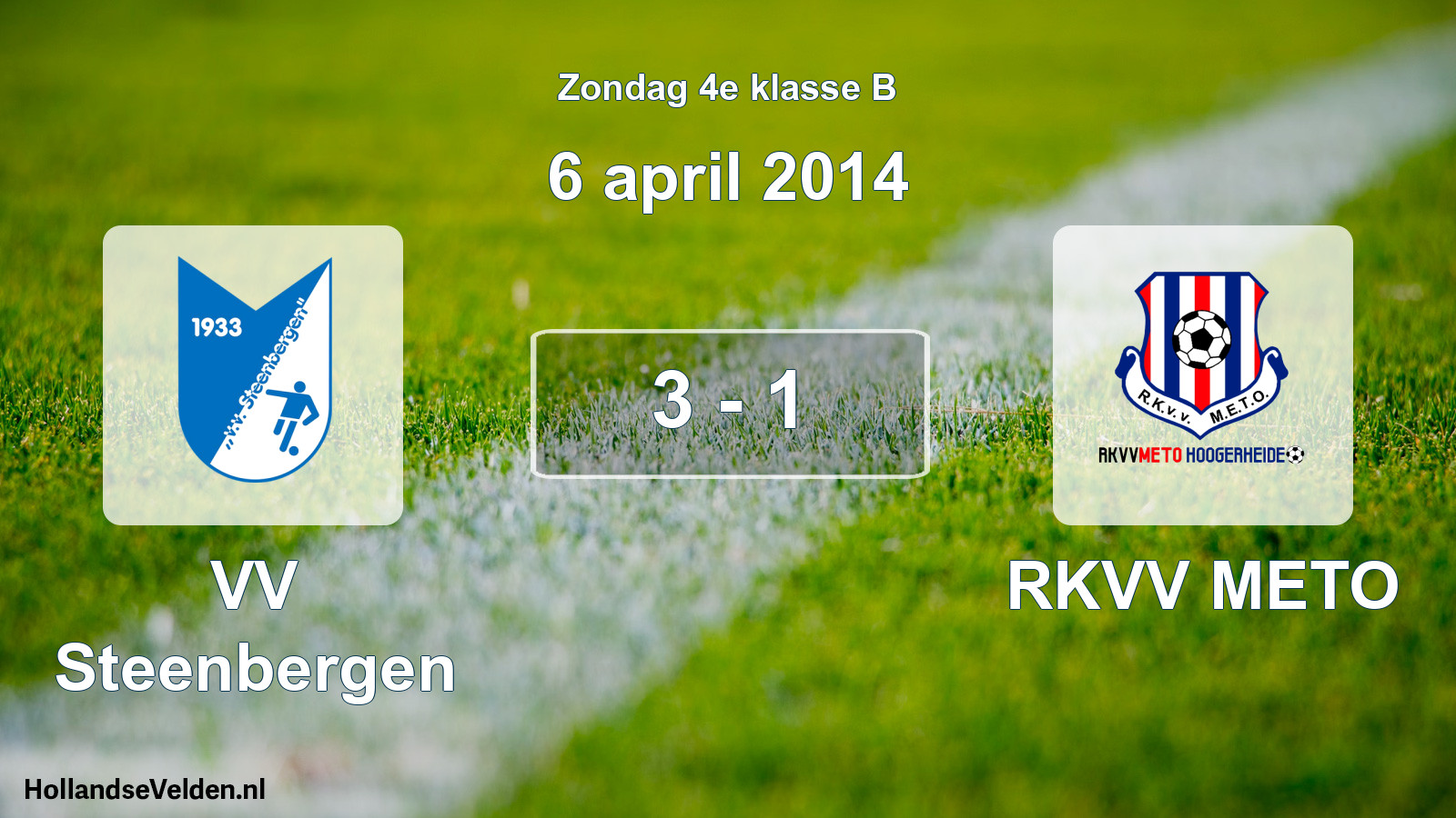 Total number of matches played: VV Steenbergen - RKVV METO 3 - 1 (6 April 2014)