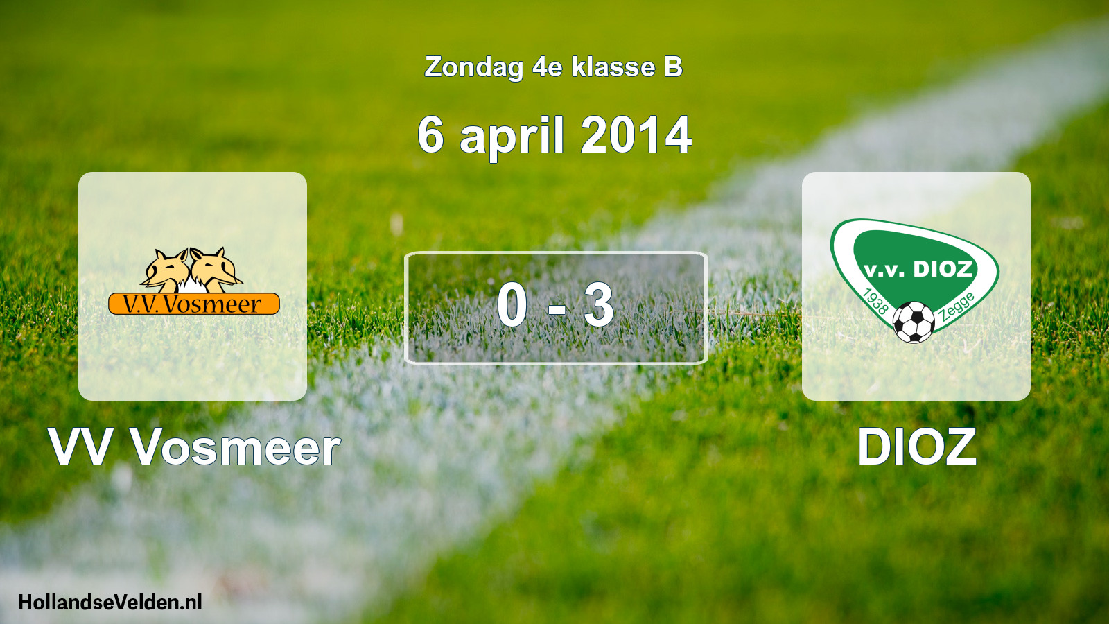 Total number of matches played: VV Vosmeer - DIOZ 0 - 3 (6 April 2014)