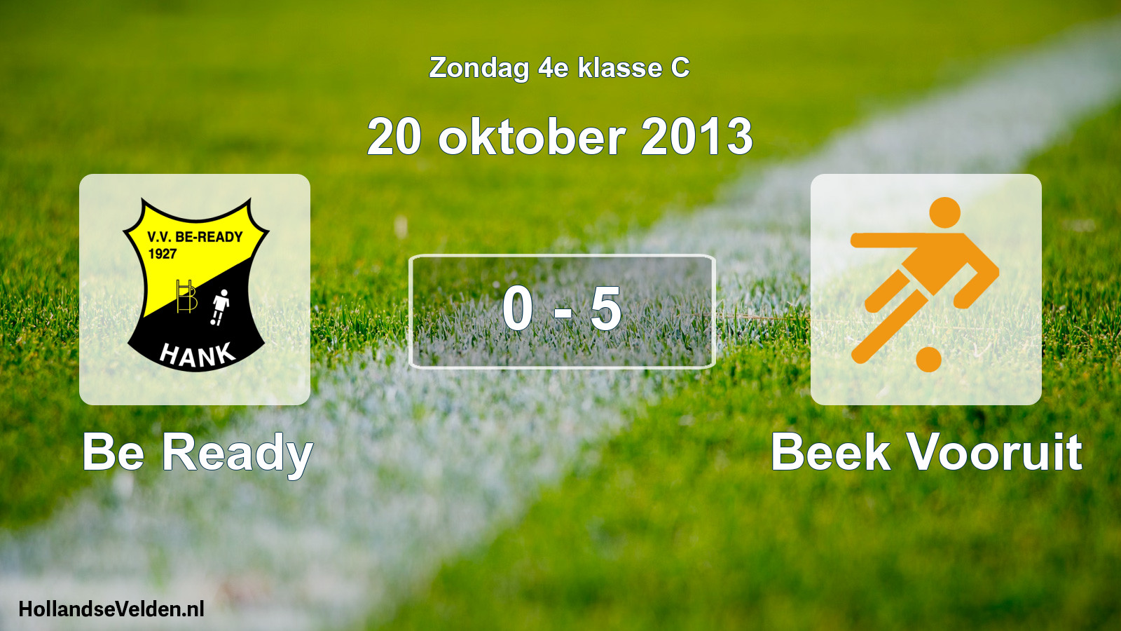 Total number of matches played: Be Ready - Beek Vooruit 0 - 5 (20 October 2013)