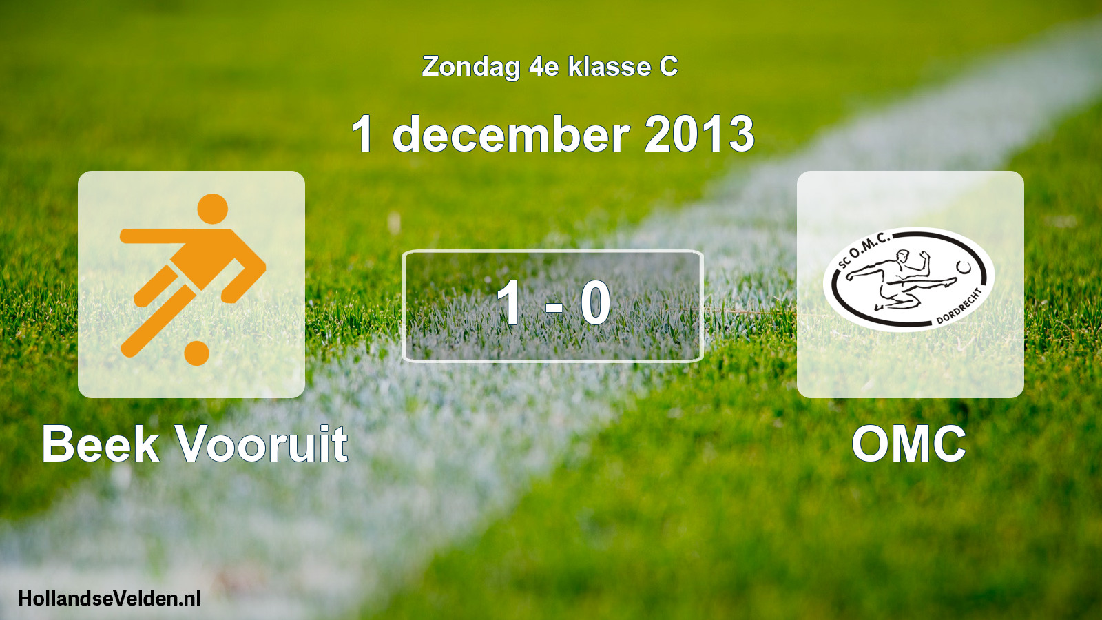 Total number of matches played: Beek Vooruit - OMC 1 - 0 (1 December 2013)