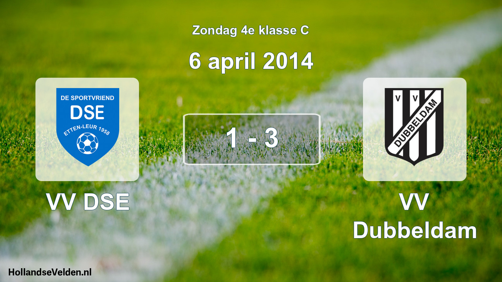 Total number of matches played: VV DSE - VV Dubbeldam 1 - 3 (6 April 2014)