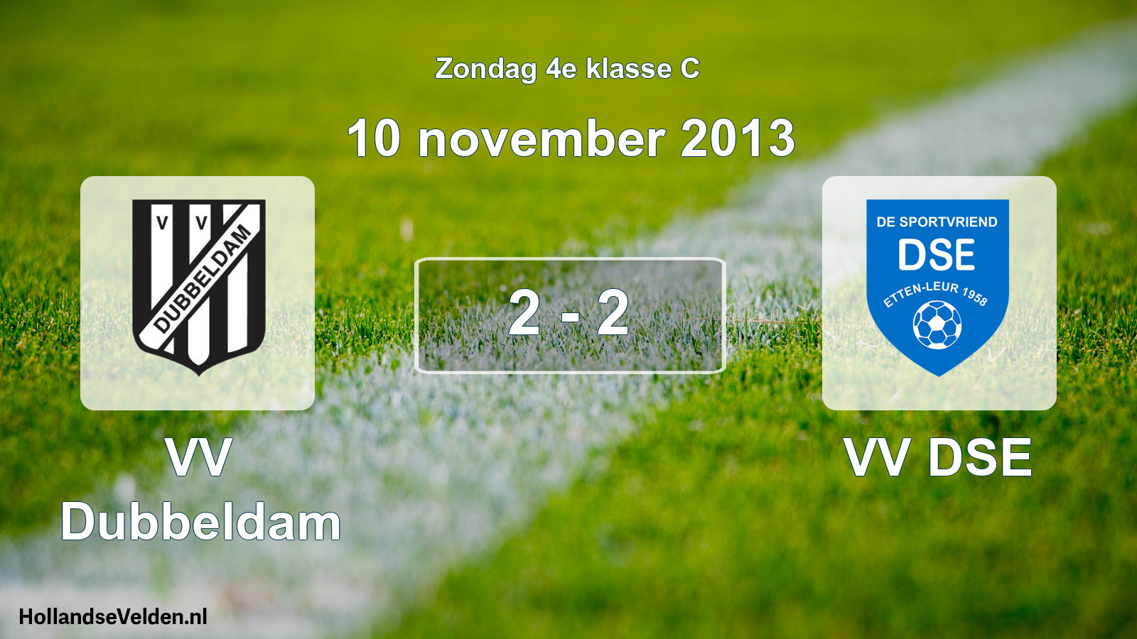 Total number of matches played: VV Dubbeldam - VV DSE 2 - 2 (10 November 2013)