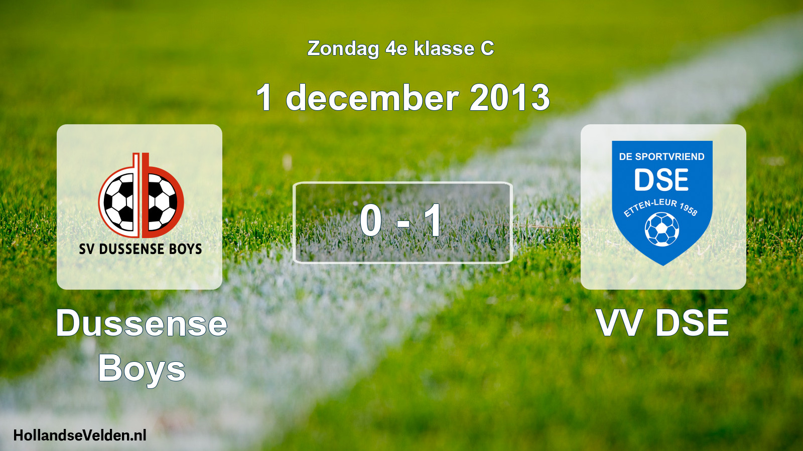 Total number of matches played: Dussense Boys - VV DSE 0 - 1 (1 December 2013)