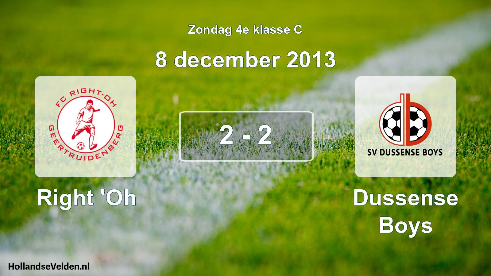 Total number of matches played: Right 'Oh - Dussense Boys 2 - 2 (8 December 2013)