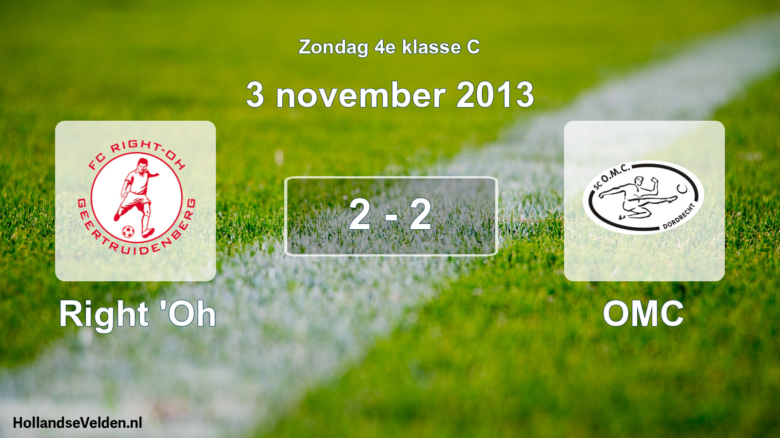 Total number of matches played: Right 'Oh - OMC 2 - 2 (3 November 2013)