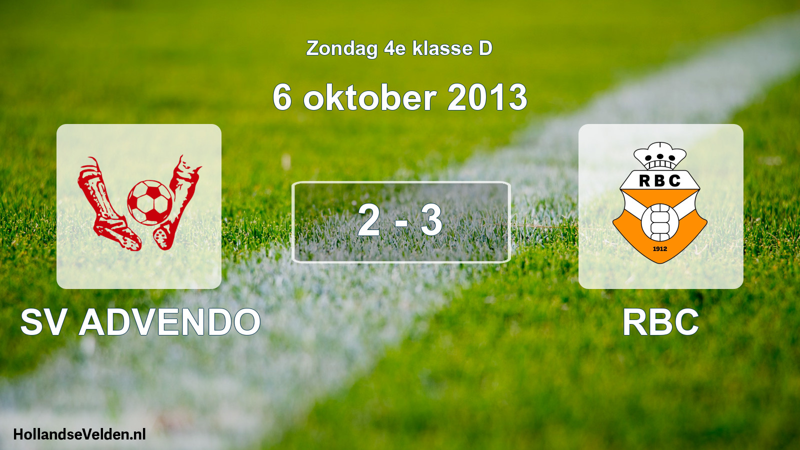 Total number of matches played: SV ADVENDO - RBC 2 - 3 (6 October 2013)