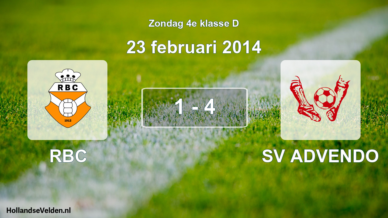 Total number of matches played: RBC - SV ADVENDO 1 - 4 (23 February 2014)