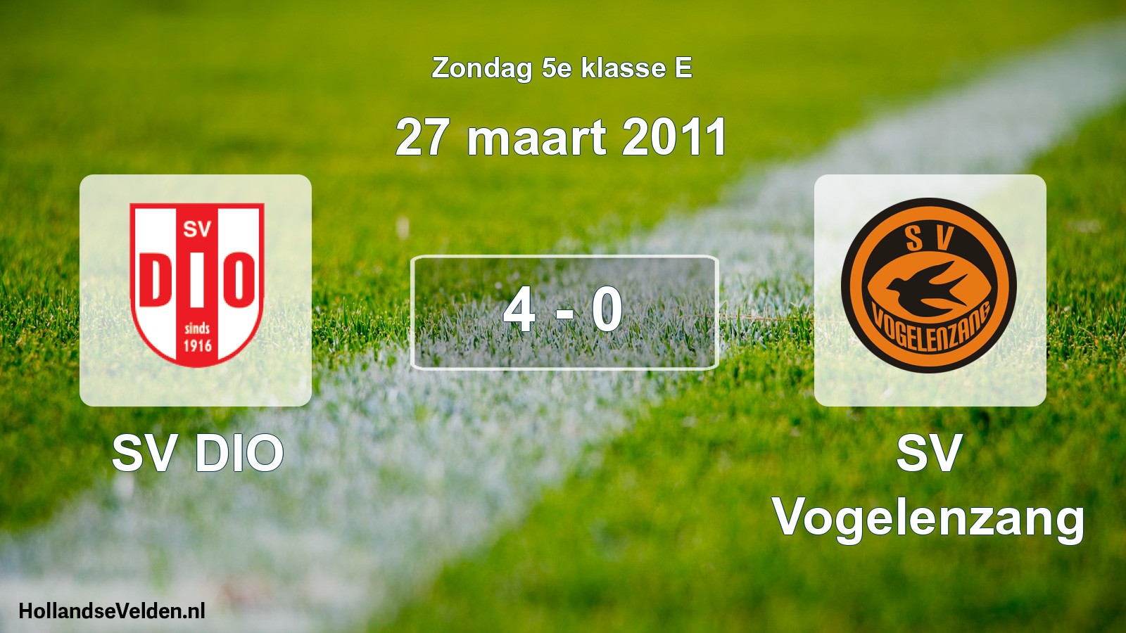 Total number of matches played: SV DIO - SV Vogelenzang 4 - 0 (27 March 2011)