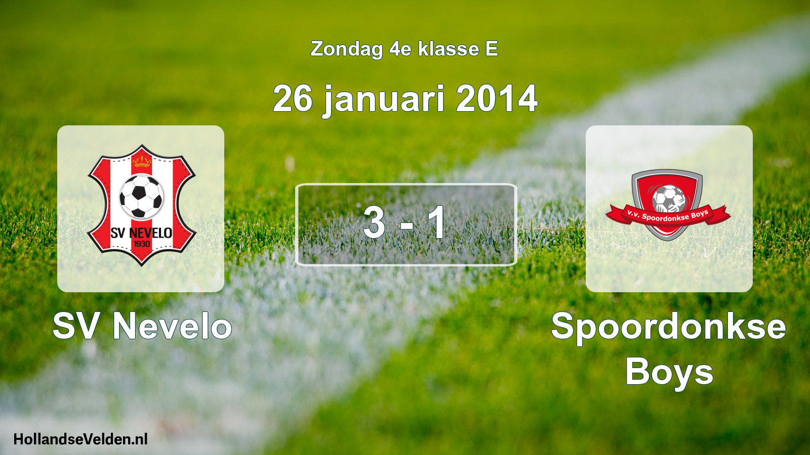 Total number of matches played: SV Nevelo - Spoordonkse Boys 3 - 1 (26 January 2014)