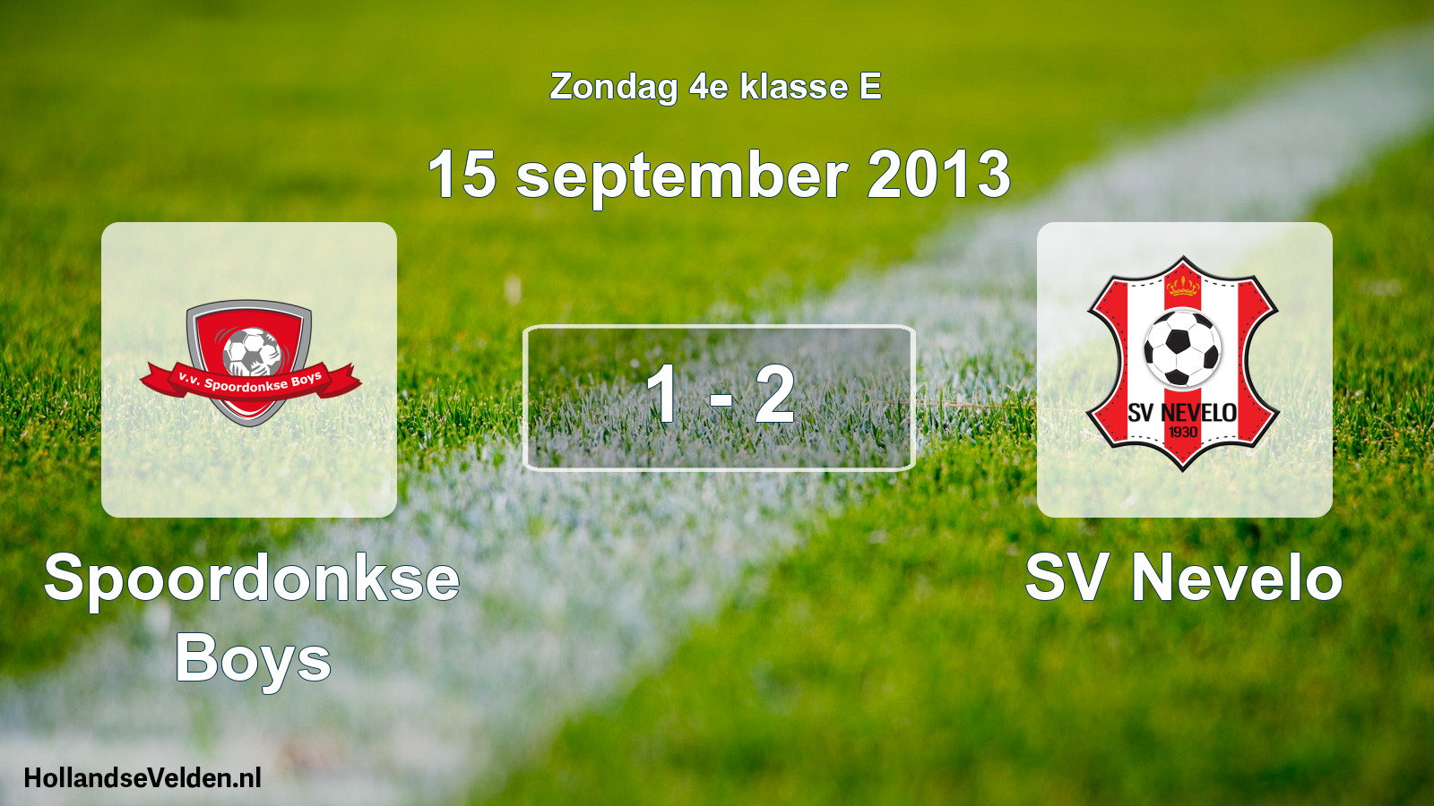 Total number of matches played: Spoordonkse Boys - SV Nevelo 1 - 2 (15 September 2013)