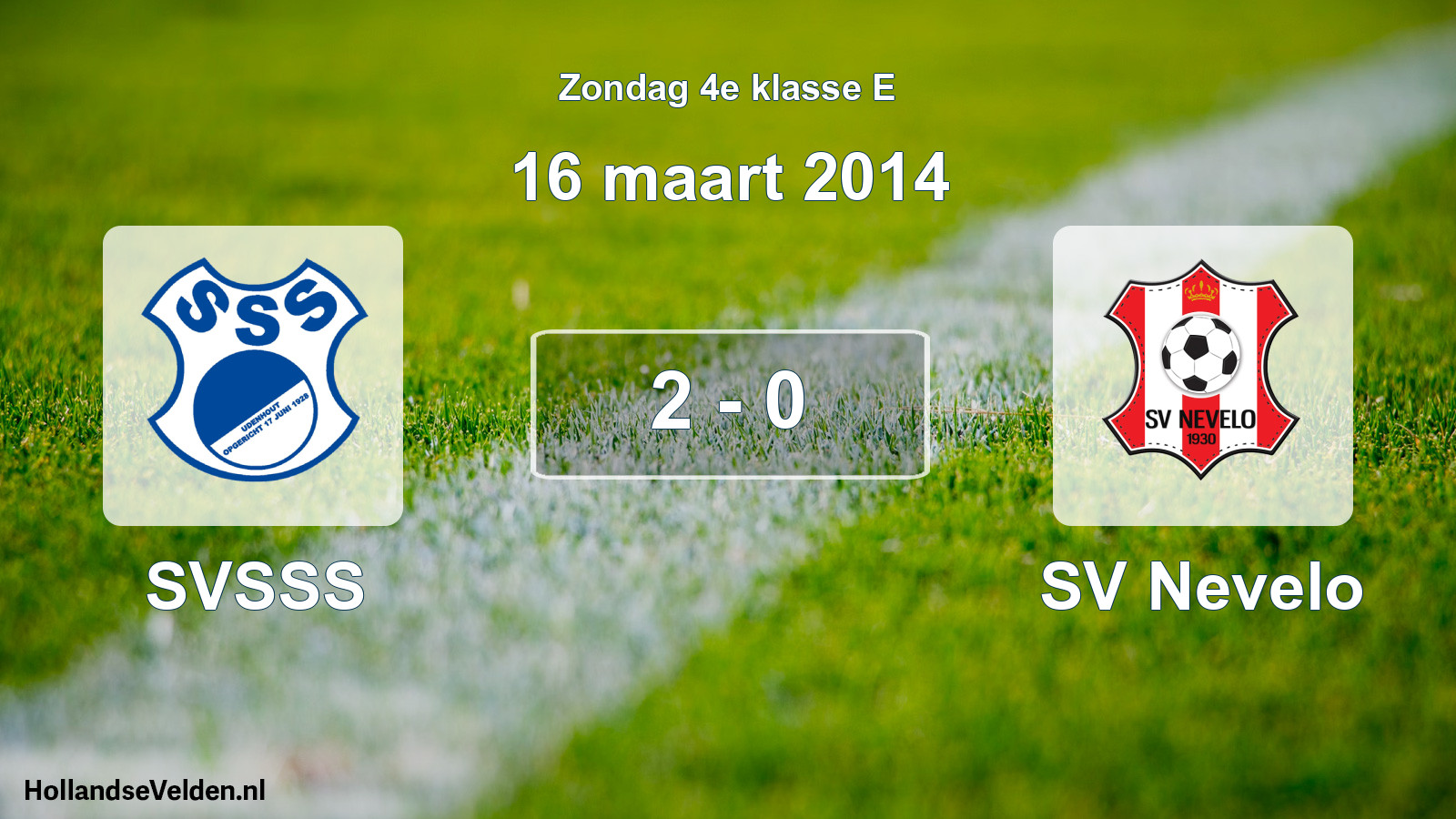 Total number of matches played: SVSSS - SV Nevelo 2 - 0 (16 March 2014)