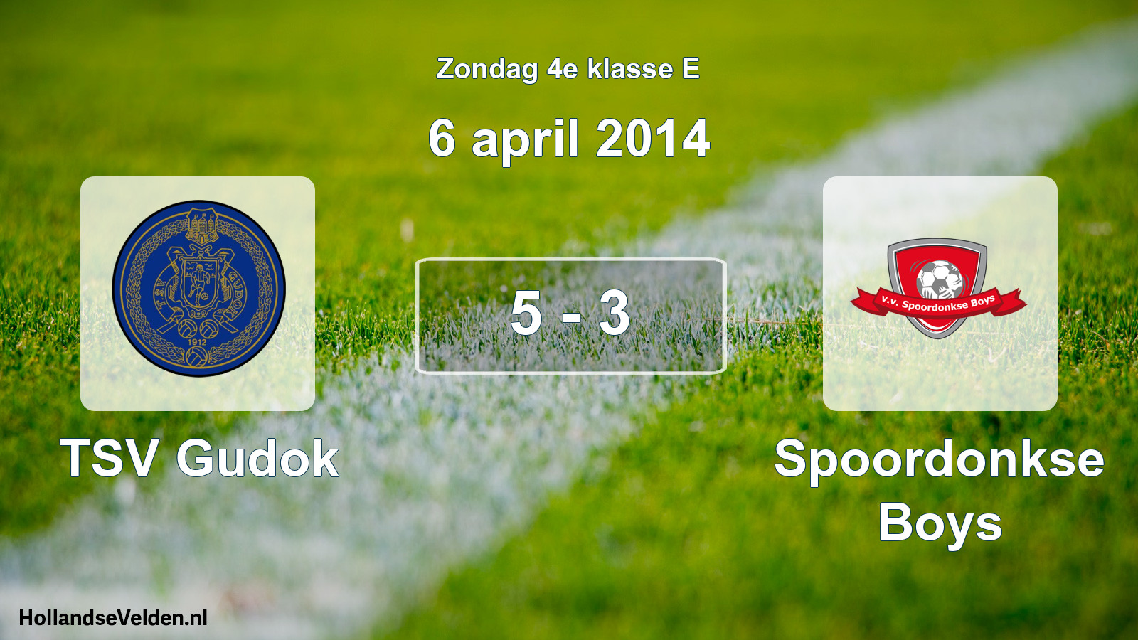 Total number of matches played: TSV Gudok - Spoordonkse Boys 5 - 3 (6 April 2014)