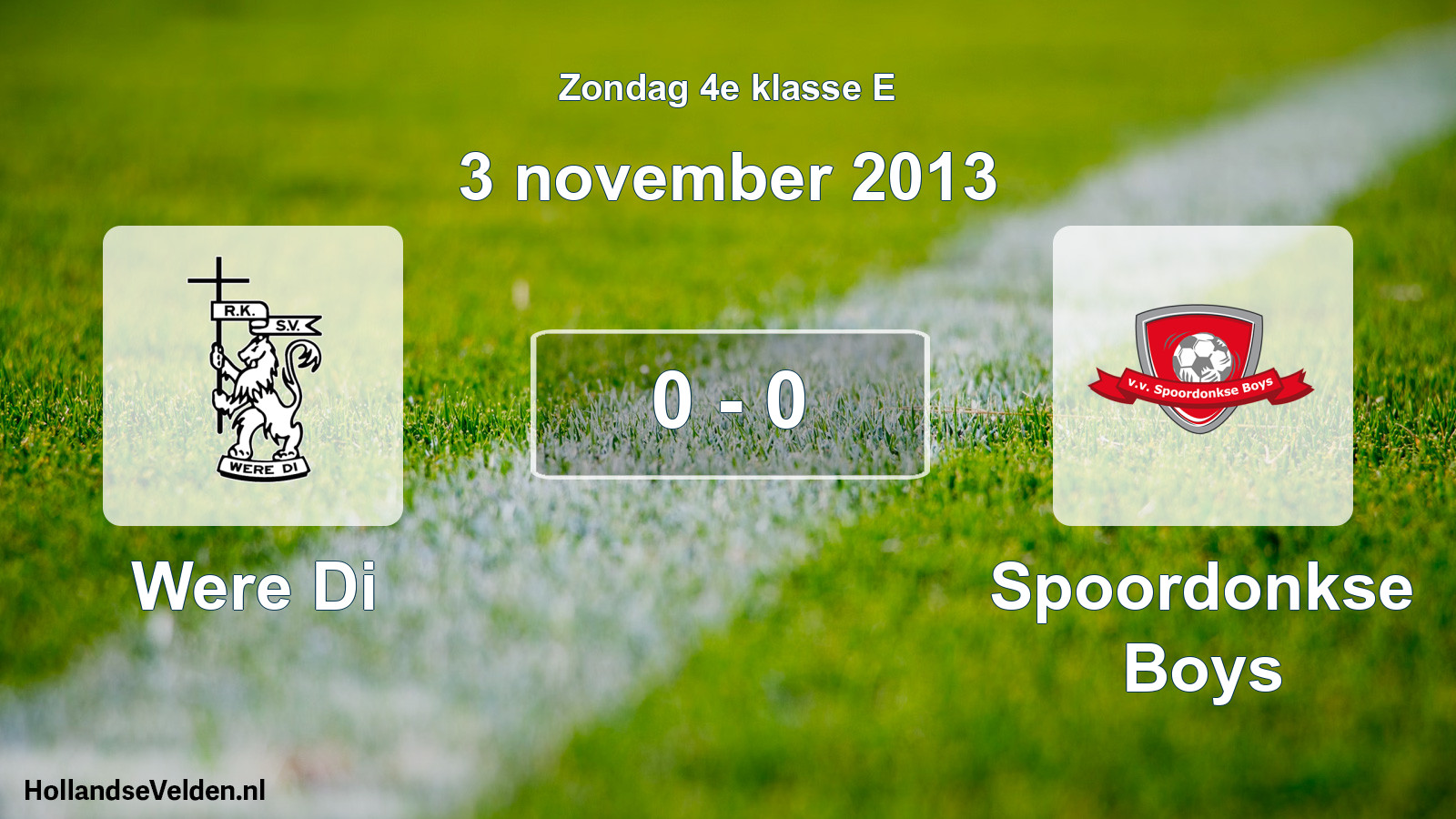 Total number of matches played: Were Di - Spoordonkse Boys 0 - 0 (3 November 2013)