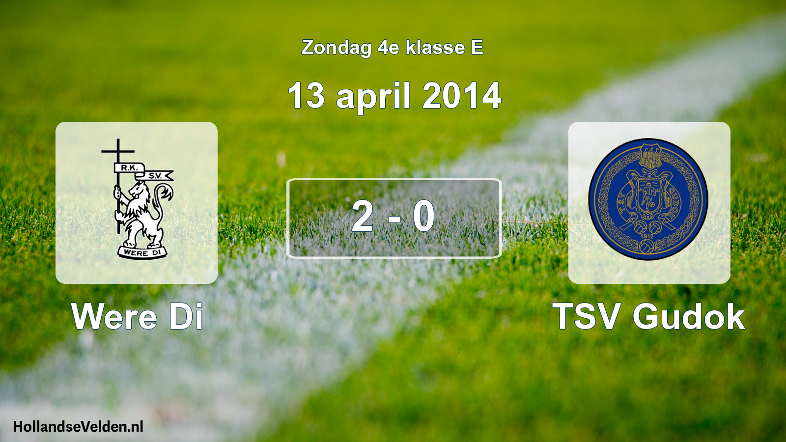 Total number of matches played: Were Di - TSV Gudok 2 - 0 (13 April 2014)