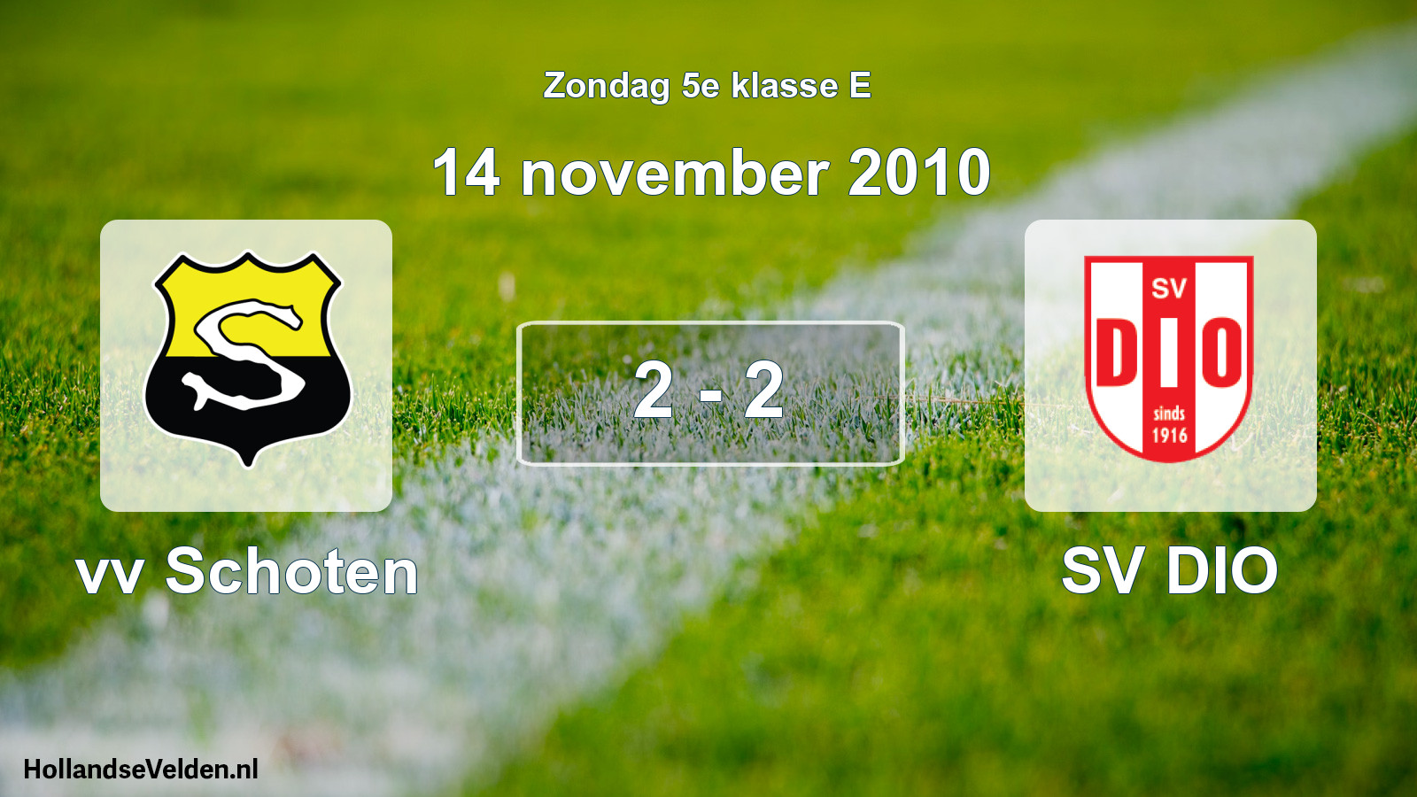 Total number of matches played: vv Schoten - SV DIO 2 - 2 (14 November 2010)