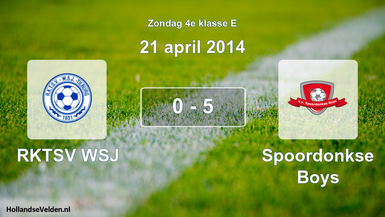 Total number of matches played: RKTSV WSJ - Spoordonkse Boys 0 - 5 (21 April 2014)