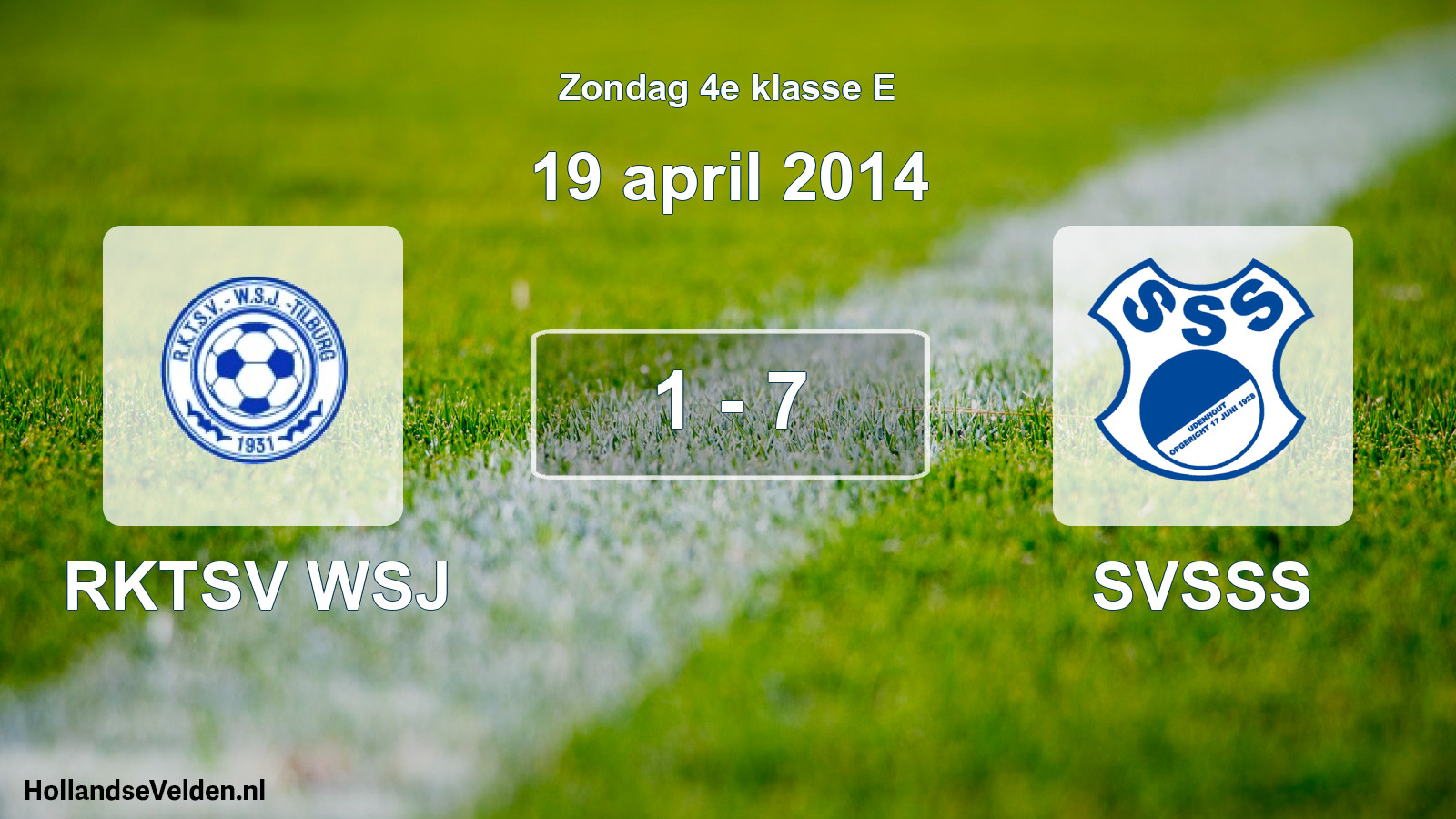 Total number of matches played: RKTSV WSJ - SVSSS 1 - 7 (19 April 2014)