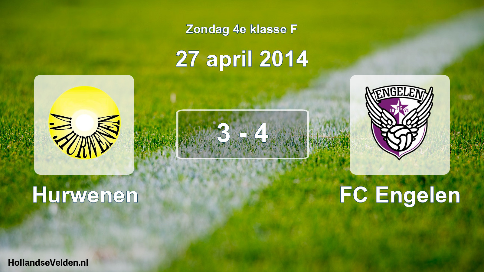 Total number of matches played: Hurwenen - FC Engelen 3 - 4 (27 April 2014)