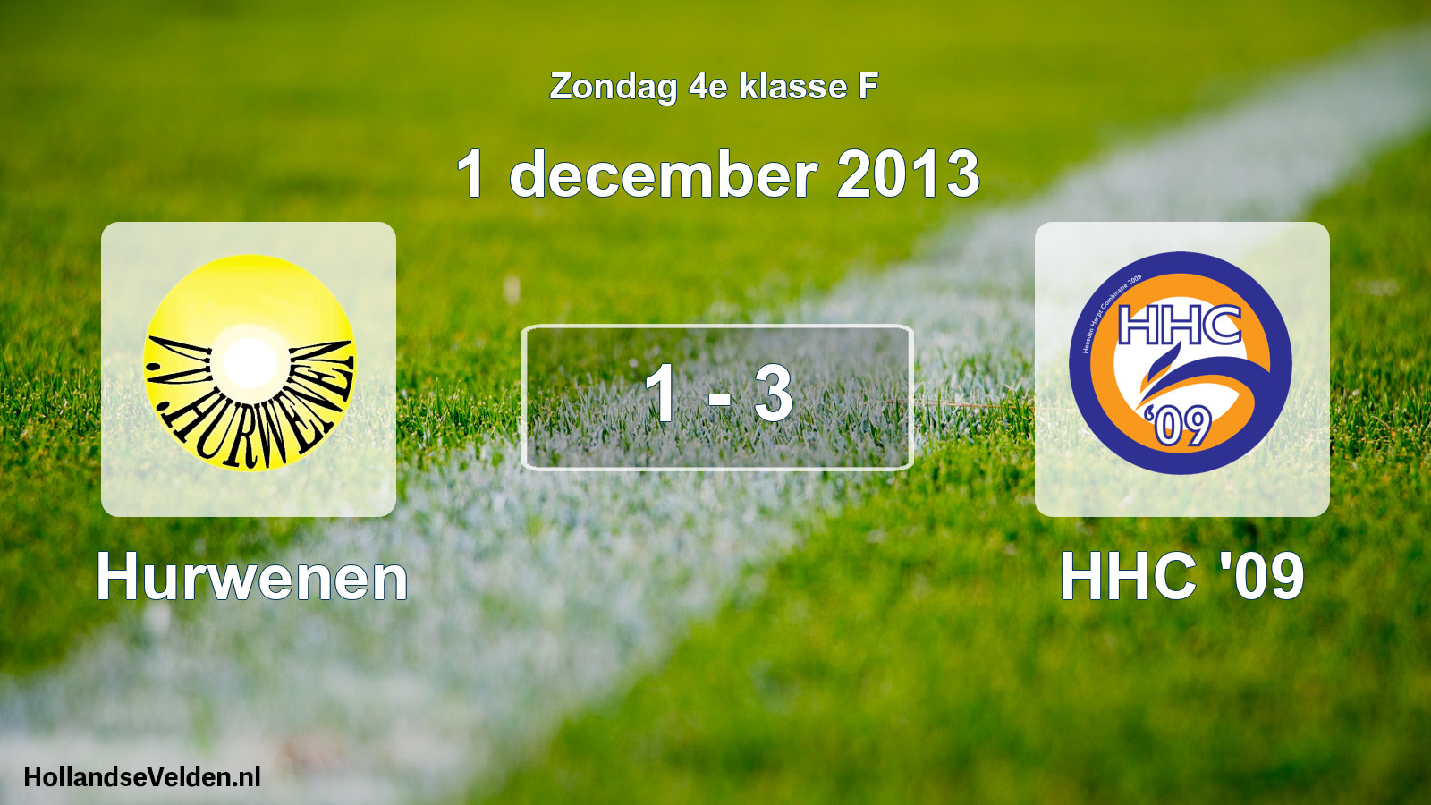 Total number of matches played: Hurwenen - HHC '09 1 - 3 (1 December 2013)