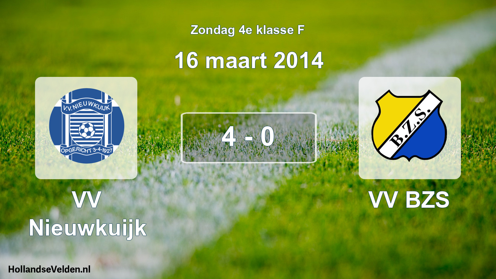 Total number of matches played: VV Nieuwkuijk - VV BZS 4 - 0 (16 March 2014)