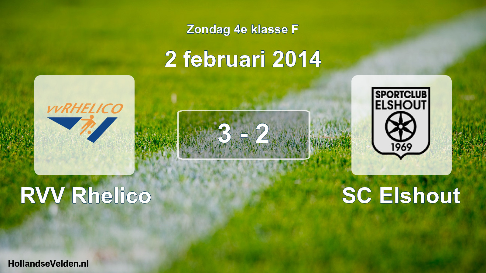 Total number of matches played: RVV Rhelico - SC Elshout 3 - 2 (2 February 2014)